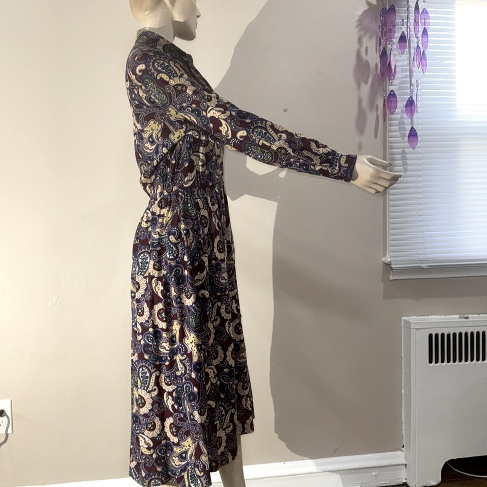 Vintage 80s Schrader Paisley Secretary Dress - Picture 16 of 17